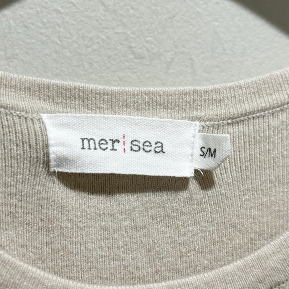 MER-SEA Women’s Birch Beige ANYWHERE Open Tunic Sleeveless Long Line Size S/M - Picture 5 of 7